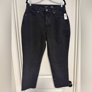 Old Navy OG Curvy Straight Ankle Raw Edge Black Jeans